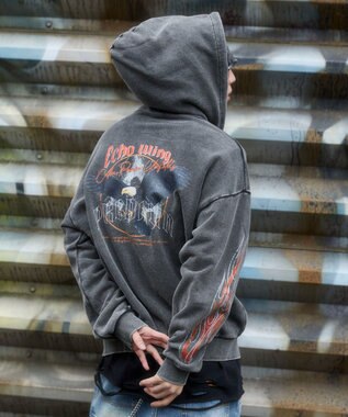 WEGO 【ユニセックス着用ITEM】ブリーチグラフィックZIPパーカー 柄1