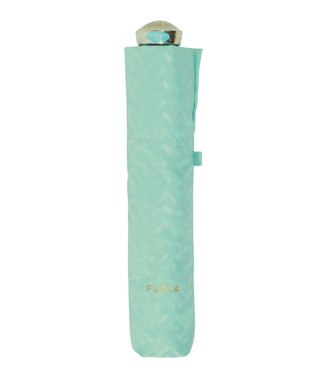 MOONBAT フルラ (FURLA) 折りたたみ傘 雨傘 ジャカード モノグラム ベア UV 軽量 ミントグリーン