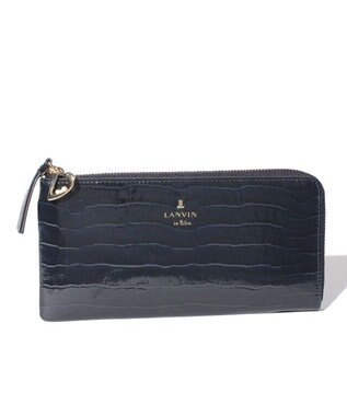 LANVIN en Bleu マゼンダ Lファスナー長財布 ネイビー