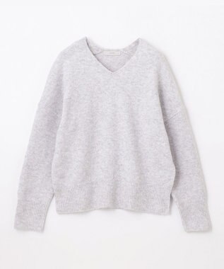 ANY シャイニースパンコールVネックニット グレー