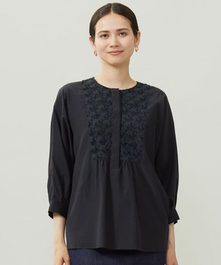 洗える】シアージオメトリックジャカードプルオーバー ブラウス