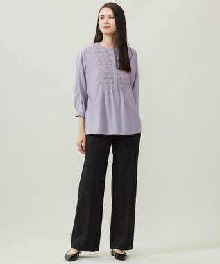 自由区 S シアージオメトリックジャカードプルオーバー ブラウス モーヴ