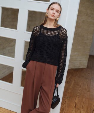 BEIGE， UVITE / コットンメッシュクロップドニット