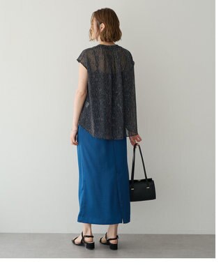YECCA VECCA シアードット柄ブラウス Black