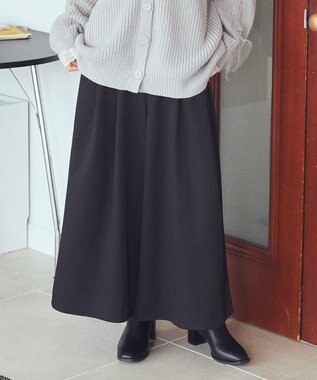 earth music&ecology 選べる丈裏起毛スカーチョ Black