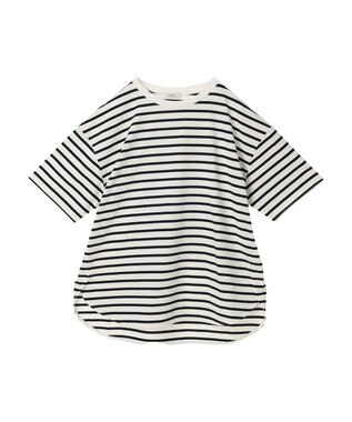 earth music&ecology ラウンドチュニックＴ Border Ivory