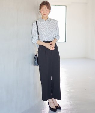 ANY SIS 【洗える】チェーンポイント ワイドパンツ シャンブレー