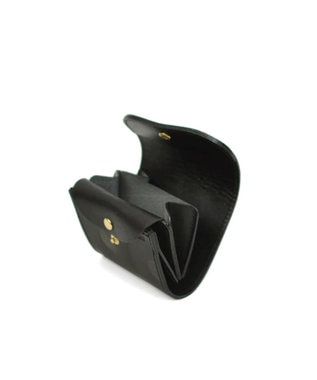 UNBILLION perche 姫路レザーかぶせミニウォレット ブラックドット