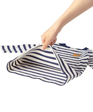 MIKI HOUSE HOT BISCUITS 【80-120cm】 ボーダー 長袖ワンピース 紺×白