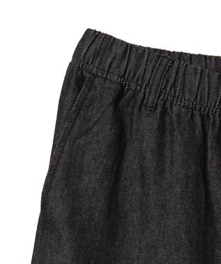 WEGO 【ユニセックス着用ITEM/ウエストゴム/SMLサイズ展開】デニムイージーストレートパンツ ブラック