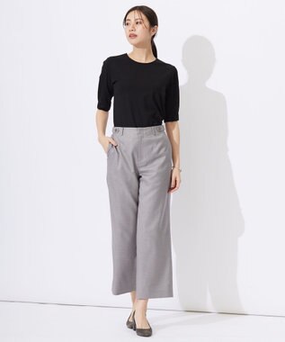 J.PRESS LADIES 【セットアップ対応・洗える・UVケア・速乾】 OXIJEWELストレッチ セミワイド パンツ ライトグレー系