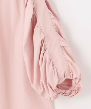 NAVE 【Nave・洗える】タイプライタークロス ギャザーブラウス ピンク系