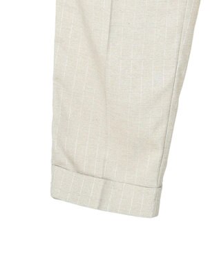 earth music&ecology リネンライクテーパードパンツ（ストライプ） Stripe Beige