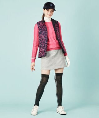 23区GOLF 【WOMEN】【手洗い可】クロスサーモツイル 台形 スカート ライトグレー系