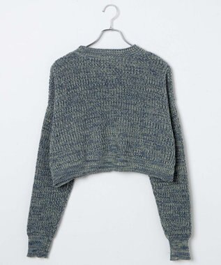 WEGO ミックスカーラーショートニット サックス