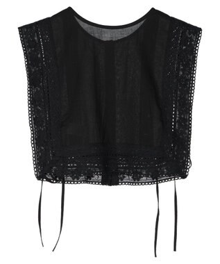 Green Parks インド綿　スクエアレース衿 Black