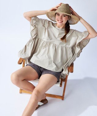 OP／FILA 【Ocean Pacific】らくティブ｜ティアード袖フレアカットソー