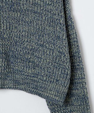 WEGO ミックスカーラーショートニット サックス