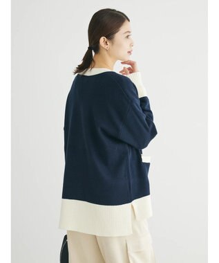 Green Parks 杢調Ｖネックカーディガン Navy