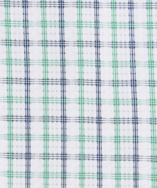 J.PRESS MEN 【KING SIZE 】【吸水速乾 / 接触冷感 / 高通気性】Aero Weave クールマックスサッカー チェック シャツ / B.D. グリーン系3