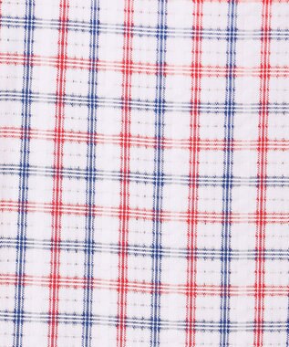 J.PRESS MEN 【KING SIZE 】【吸水速乾 / 接触冷感 / 高通気性】Aero Weave クールマックスサッカー チェック シャツ / B.D. レッド系3