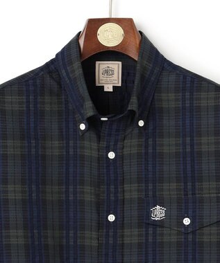 J.PRESS MEN 【KING SIZE 】【吸水速乾 / 接触冷感 / 高通気性】Aero Weave クールマックスサッカー チェック シャツ / B.D. ネイビー系3