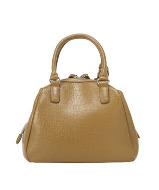 earth music&ecology キーチャーム付フレームボストンバッグ Camel