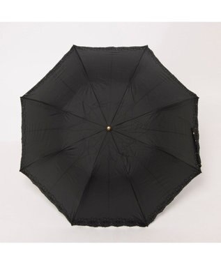 UNBILLION カシュネ cachenez / PUフラワーボーラー刺繍トップレス2段折りたたみ傘 ブラック