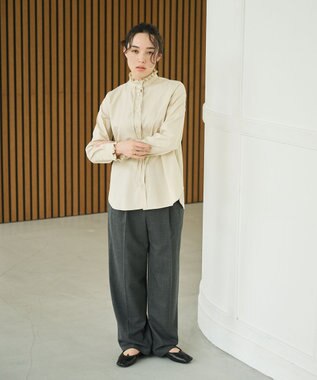 #Newans フリルカラーノーブルブラウス ベージュ