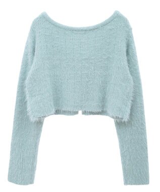 earth music&ecology ＳＥＴ２点シャギーショートカーデ＋ミニワンピース Mint Green