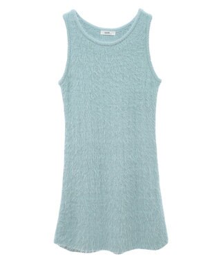 earth music&ecology ＳＥＴ２点シャギーショートカーデ＋ミニワンピース Mint Green