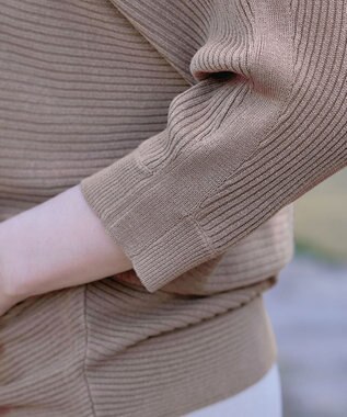 Tiaclasse 【洗える】肩ボタンドルマンニットトップス モカ