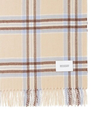 MOONBAT MACKINTOSH PHILOSOPHY(マッキントッシュ フィロソフィー）カシミヤ100％ クラシカルチェックマフラー ベージュ