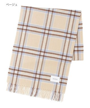 MOONBAT MACKINTOSH PHILOSOPHY(マッキントッシュ フィロソフィー）カシミヤ100％ クラシカルチェックマフラー ベージュ