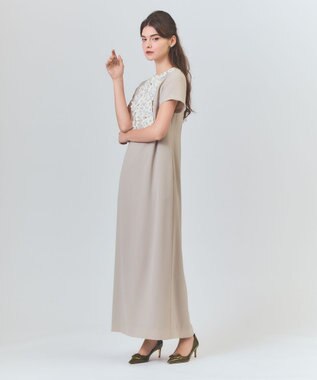 GRACE CONTINENTAL コサージュビジュードレス ベージュ