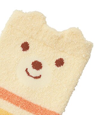 MIKI HOUSE HOT BISCUITS くまのお顔 あったかレッグウォーマー アイボリー