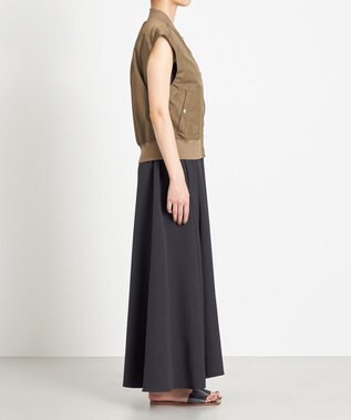 NAVE 【Nave　洗える】リサイクルツイル ノースリーブブルゾン カーキ系