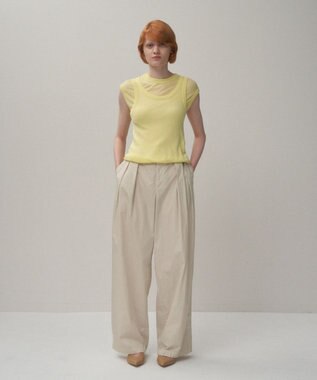 ATON SILK BLENDED CIRCULAR RIB | フィットレイヤードタンクトップ YELLOW