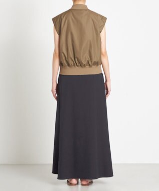 NAVE 【Nave　洗える】リサイクルツイル ノースリーブブルゾン カーキ系