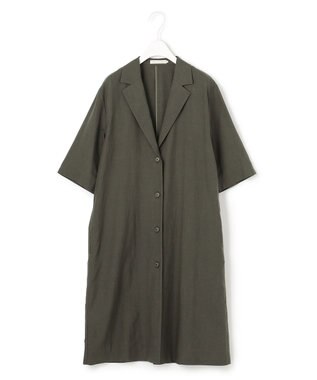 ICB 【洗える】 Unleash  半袖ロングジャケット ダークカーキ系