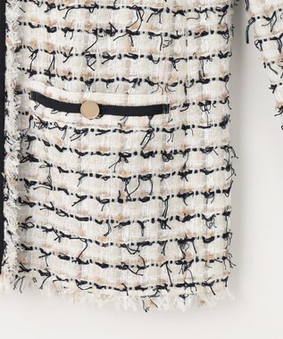 自由区 ファンシーツイード ジャケット アイボリー系