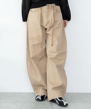 WEGO ワイドカーブスウィッチングパンツ ベージュ