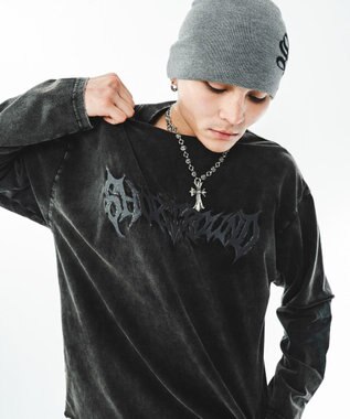 WEGO 【ユニセックス着用ITEM】ブリーチレイヤードグラフィックT（LS） ブラックその他