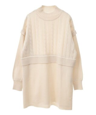 Green Parks ケーブルドッキングニットチュニック Ivory