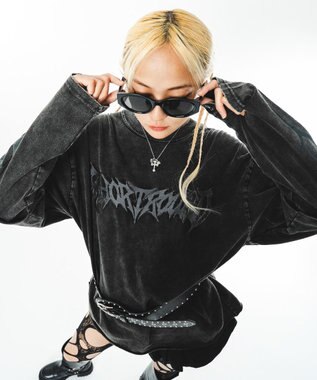 WEGO 【ユニセックス着用ITEM】ブリーチレイヤードグラフィックT（LS） ブラックその他