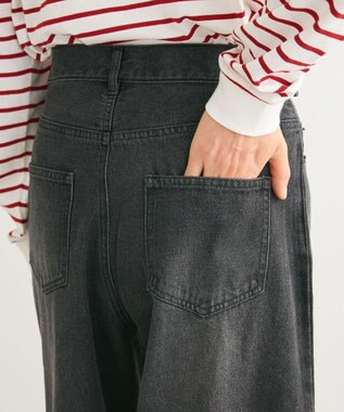 Green Parks ・ＳＵＧＡＲ　ＳＰＯＯＮ　デニムタックワイドパンツ Black