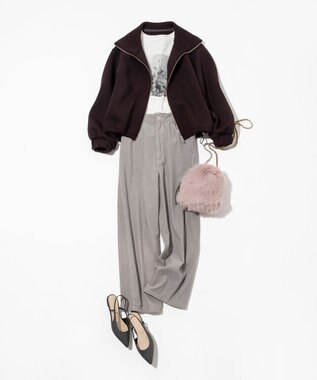 23区 【見上愛さん着用】フェイクファー チャーム バッグ ピンク系