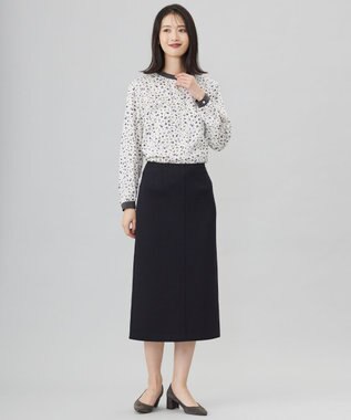 J.PRESS LADIES L 【WEB限定カラーあり・洗える】ダンボール ナロー スカート ブラック系