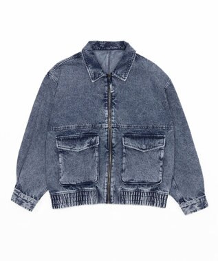 WEGO 【ユニセックス着用ITEM/MLサイズ展開】フライトジャケット デニム中濃加工色