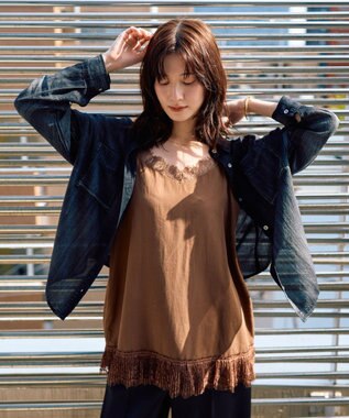 YECCA VECCA レースキャミソール Brown